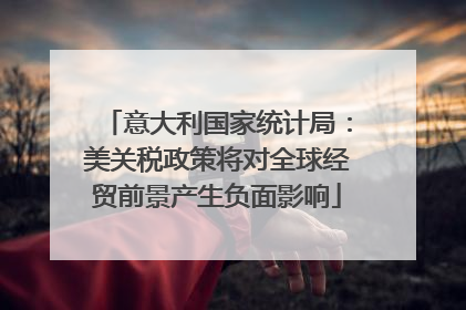 意大利国家统计局：美关税政策将对全球经贸前景产生负面影响