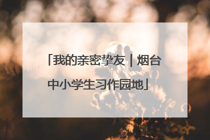 我的亲密挚友｜烟台中小学生习作园地