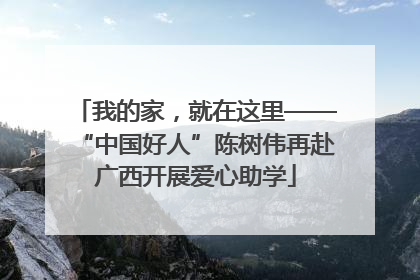 我的家，就在这里——“中国好人”陈树伟再赴广西开展爱心助学