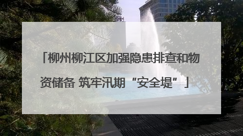 柳州柳江区加强隐患排查和物资储备 筑牢汛期“安全堤”