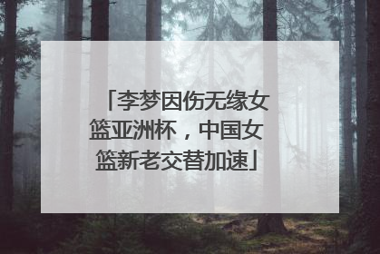 李梦因伤无缘女篮亚洲杯，中国女篮新老交替加速