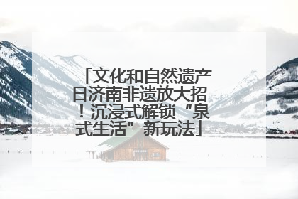 文化和自然遗产日济南非遗放大招！沉浸式解锁“泉式生活”新玩法