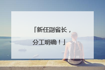 新任副省长，分工明确！
