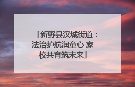 新野县汉城街道：法治护航润童心 家校共育筑未来