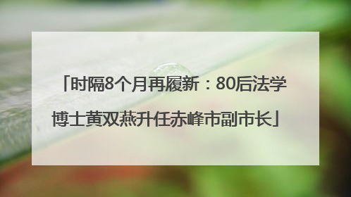 时隔8个月再履新：80后法学博士黄双燕升任赤峰市副市长