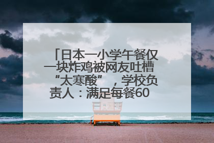 日本一小学午餐仅一块炸鸡被网友吐槽“太寒酸”，学校负责人：满足每餐600千卡的标准