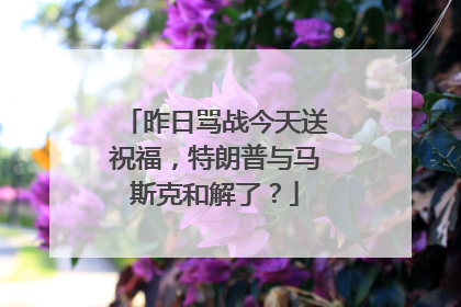 昨日骂战今天送祝福，特朗普与马斯克和解了？