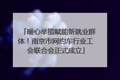 暖心举措赋能新就业群体！南京市网约车行业工会联合会正式成立