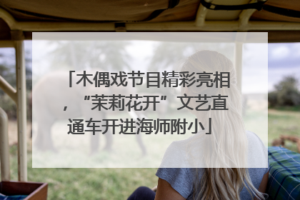 木偶戏节目精彩亮相，“茉莉花开”文艺直通车开进海师附小