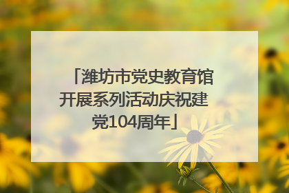 潍坊市党史教育馆开展系列活动庆祝建党104周年
