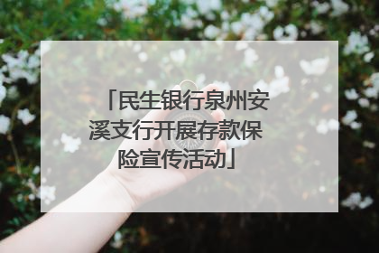 民生银行泉州安溪支行开展存款保险宣传活动