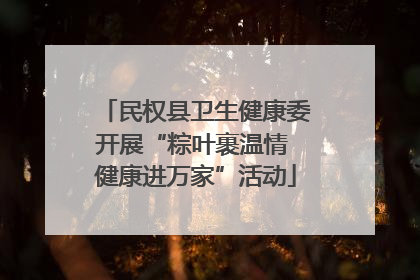 民权县卫生健康委开展“粽叶裹温情 健康进万家”活动