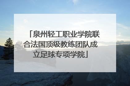 泉州轻工职业学院联合法国顶级教练团队成立足球专项学院