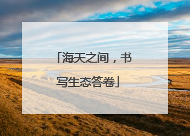 海天之间，书写生态答卷