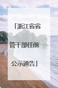 浙江省省管干部任前公示通告
