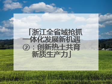 浙江全省域抢抓一体化发展新机遇②：创新热土共育新质生产力