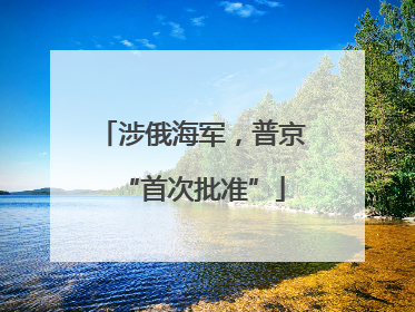 涉俄海军，普京“首次批准”