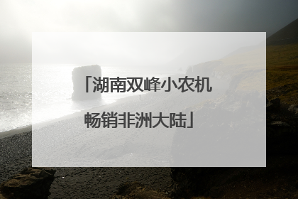 湖南双峰小农机畅销非洲大陆