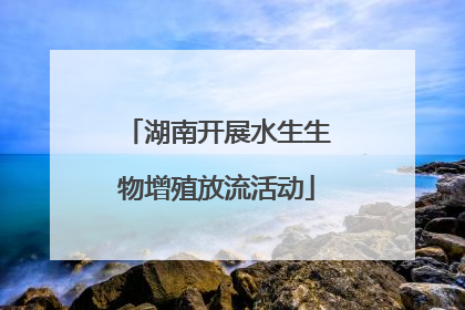 湖南开展水生生物增殖放流活动