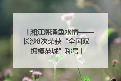 湘江潮涌鱼水情——长沙8次荣获“全国双拥模范城”称号