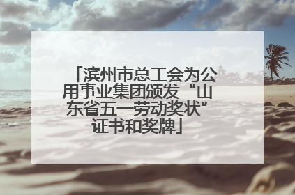 滨州市总工会为公用事业集团颁发“山东省五一劳动奖状”证书和奖牌