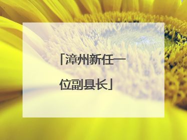 漳州新任一位副县长