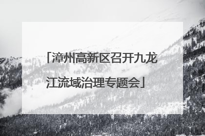漳州高新区召开九龙江流域治理专题会