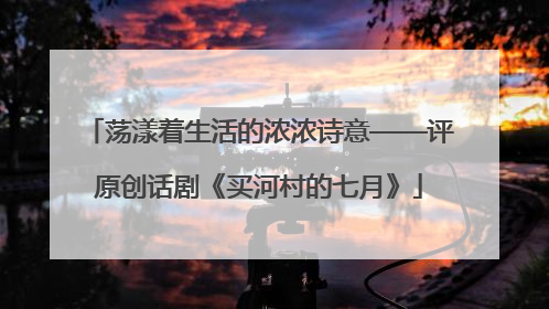 荡漾着生活的浓浓诗意——评原创话剧《买河村的七月》