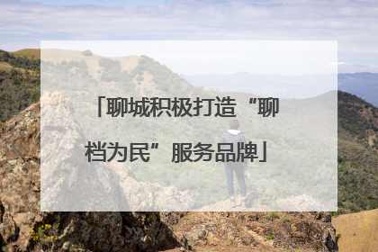 聊城积极打造“聊档为民”服务品牌