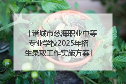 诸城市慈海职业中等专业学校2025年招生录取工作实施方案