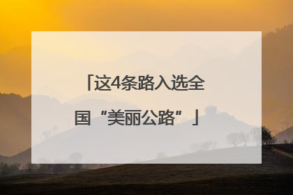 这4条路入选全国“美丽公路”
