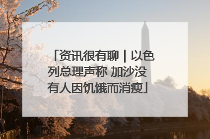 资讯很有聊｜以色列总理声称 加沙没有人因饥饿而消瘦