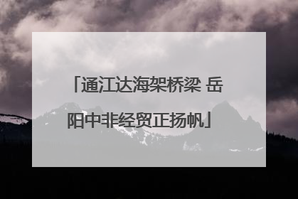 通江达海架桥梁 岳阳中非经贸正扬帆
