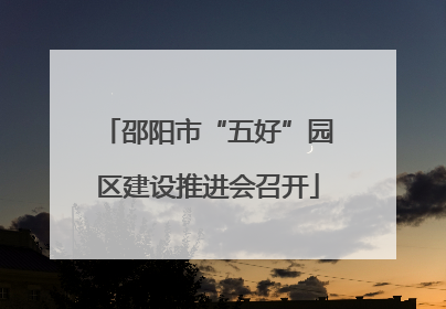 邵阳市“五好”园区建设推进会召开