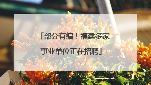部分有编！福建多家事业单位正在招聘
