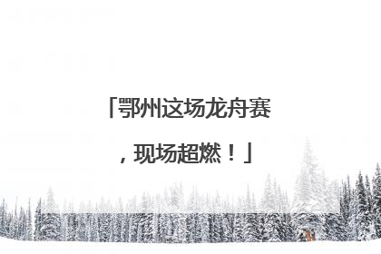 鄂州这场龙舟赛，现场超燃！