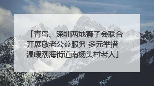 青岛、深圳两地狮子会联合开展敬老公益服务 多元举措温暖潮海街道南杨头村老人