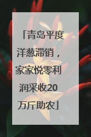 青岛平度洋葱滞销，家家悦零利润采收20万斤助农