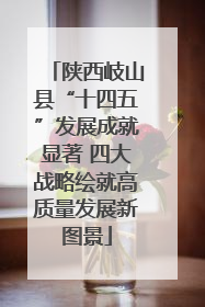 陕西岐山县“十四五”发展成就显著 四大战略绘就高质量发展新图景