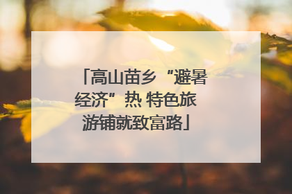 高山苗乡“避暑经济”热 特色旅游铺就致富路
