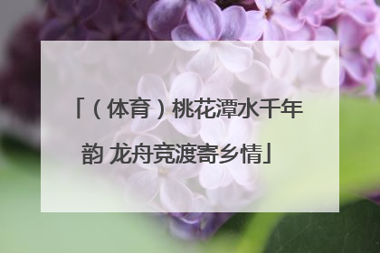 （体育）桃花潭水千年韵 龙舟竞渡寄乡情