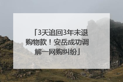 3天追回3年未退购物款！安岳成功调解一网购纠纷