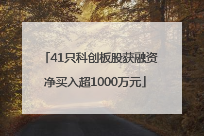 41只科创板股获融资净买入超1000万元
