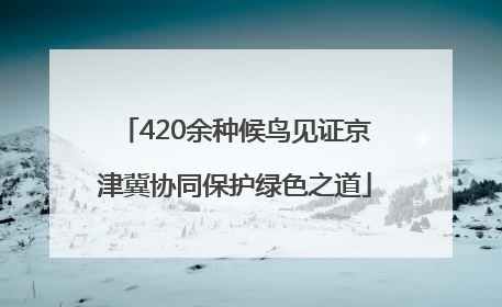 420余种候鸟见证京津冀协同保护绿色之道