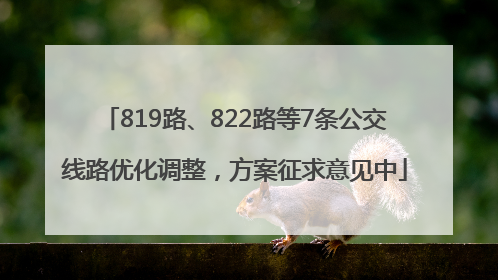 819路、822路等7条公交线路优化调整，方案征求意见中